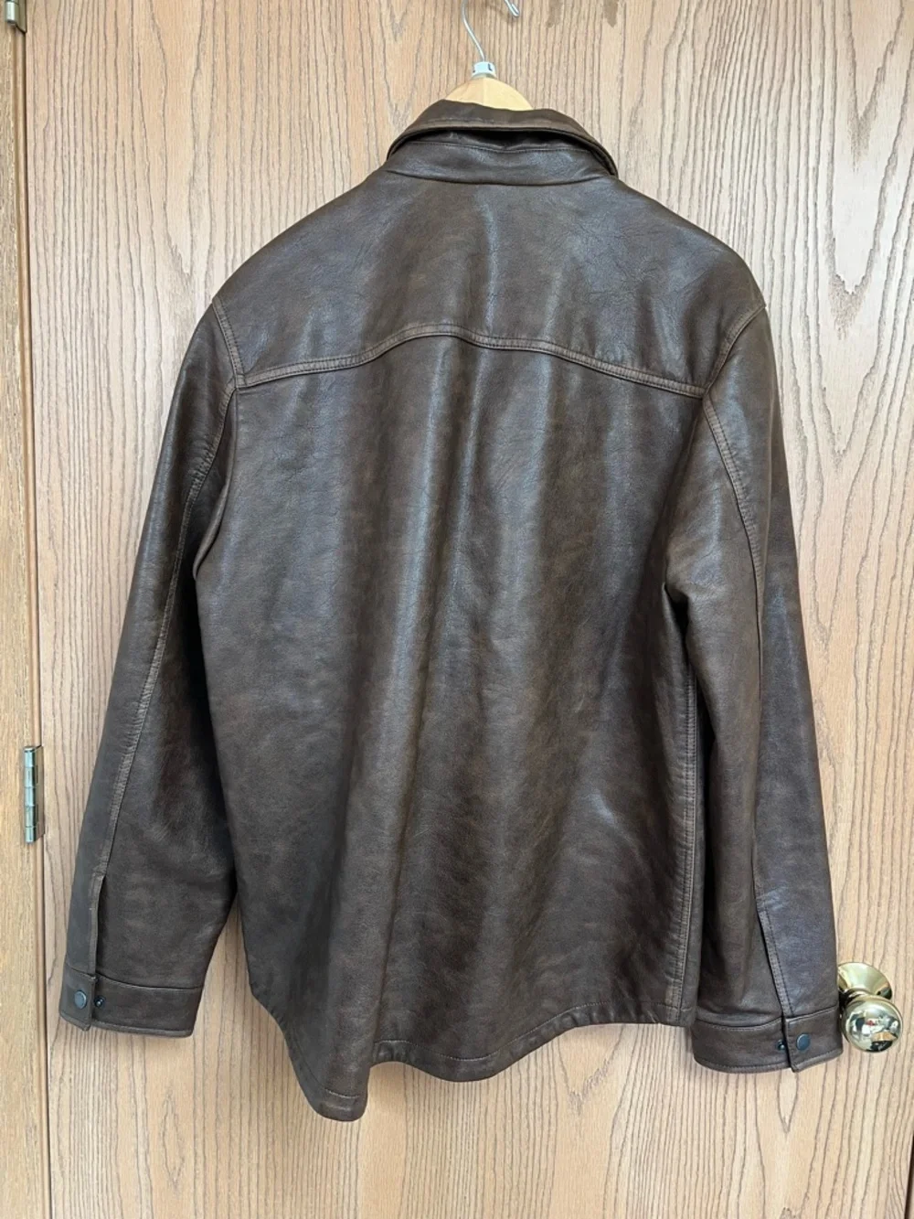 Levi's Dark Brown Leather Shirt Jacket - Picture 2 of 3